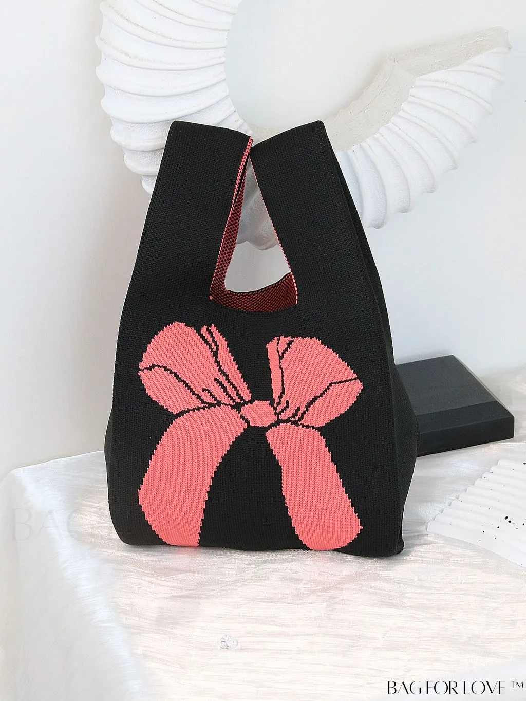BagForLove - Vacation-Ready Fashion Handbag: Flower Pattern Color Block Crochet Bag