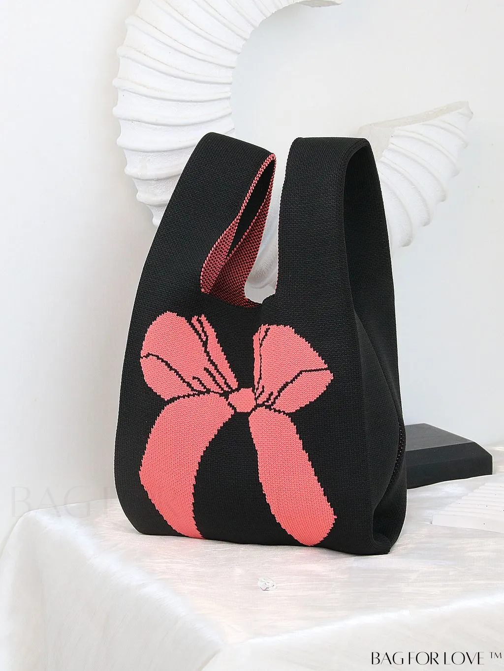 BagForLove - Vacation-Ready Fashion Handbag: Flower Pattern Color Block Crochet Bag