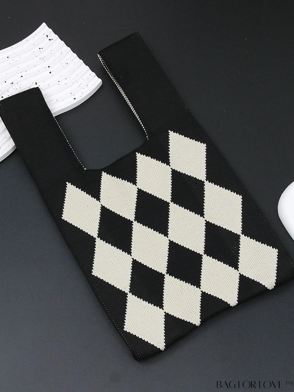 BagForLove - Vacation-Ready Fashion Handbag: Flower Pattern Color Block Crochet Bag