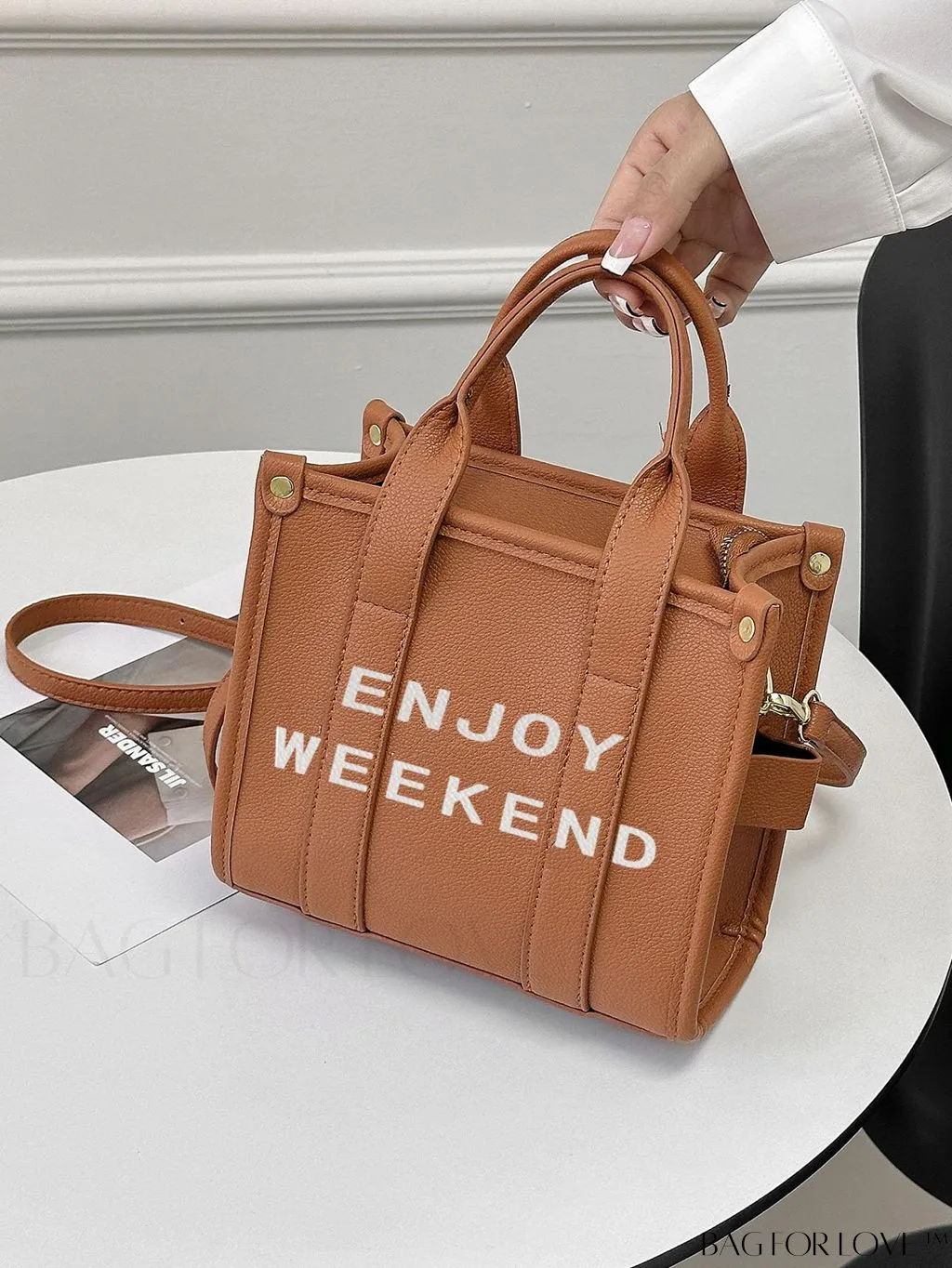 BagForLove - Womens PU Tote Bag - Stylish Handbag with Top Handle, Satchel Purse, and Crossbody Strap