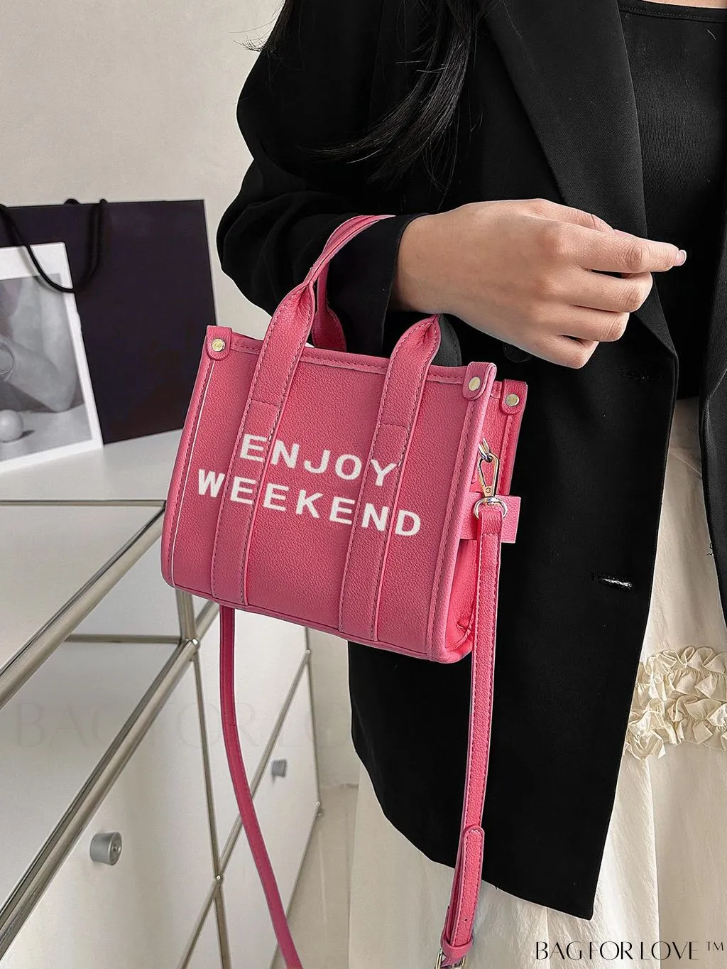 BagForLove - Womens PU Tote Bag - Stylish Handbag with Top Handle, Satchel Purse, and Crossbody Strap