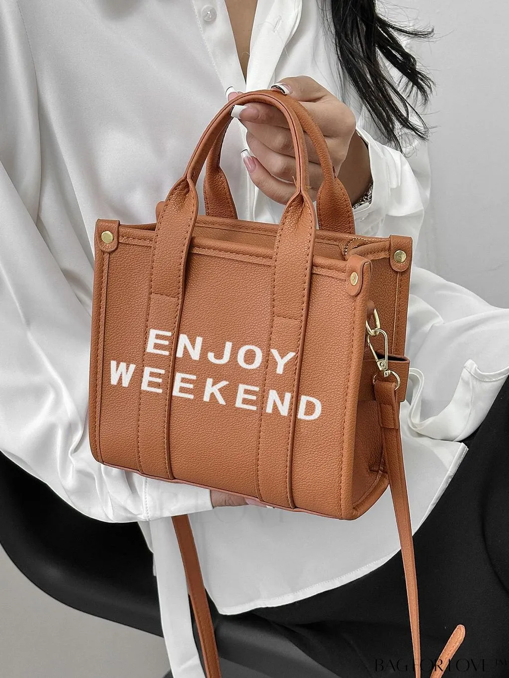 BagForLove - Womens PU Tote Bag - Stylish Handbag with Top Handle, Satchel Purse, and Crossbody Strap