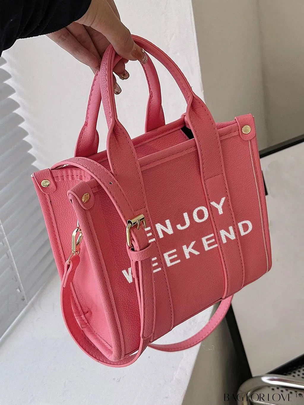 BagForLove - Womens PU Tote Bag - Stylish Handbag with Top Handle, Satchel Purse, and Crossbody Strap