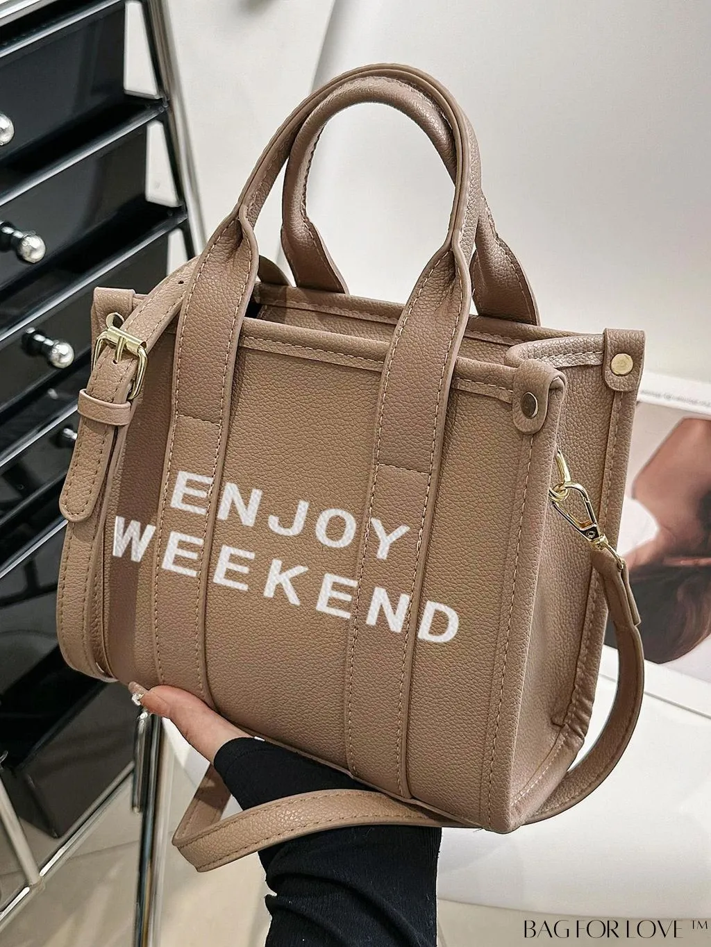 BagForLove - Womens PU Tote Bag - Stylish Handbag with Top Handle, Satchel Purse, and Crossbody Strap