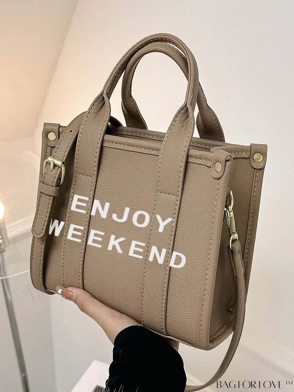 BagForLove - Womens PU Tote Bag - Stylish Handbag with Top Handle, Satchel Purse, and Crossbody Strap