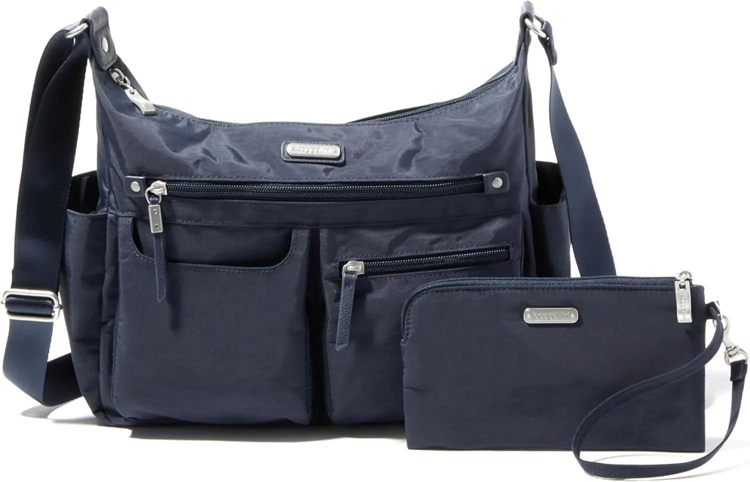 Baggallini Anywhere Hobo Crossbody Women 13x9.5 Water-Resistant Travel Purse Handbag Shoulder Bag W/RFID Wristlet