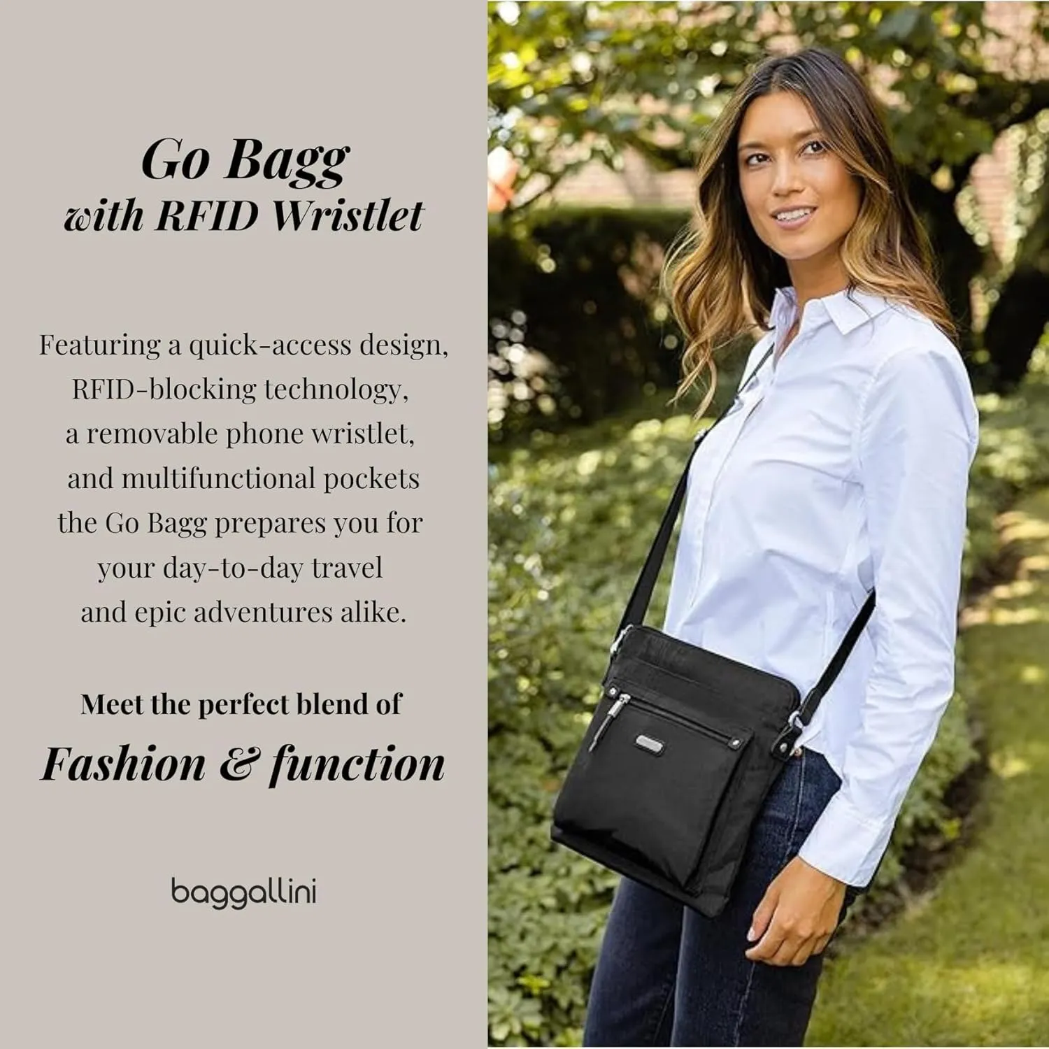 Baggallini Go Bagg with RFID Phone Wristlet