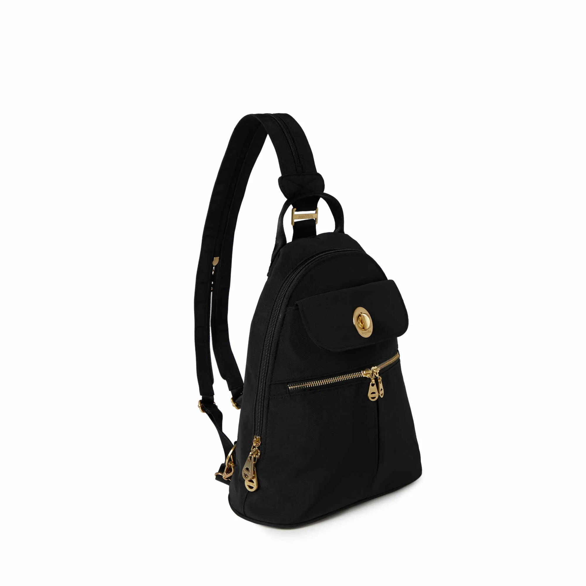 BAGGALLINI NAPLES BLACK GOLD HARDWARE CONVERTIBLE BACKPACK NAP480B0068