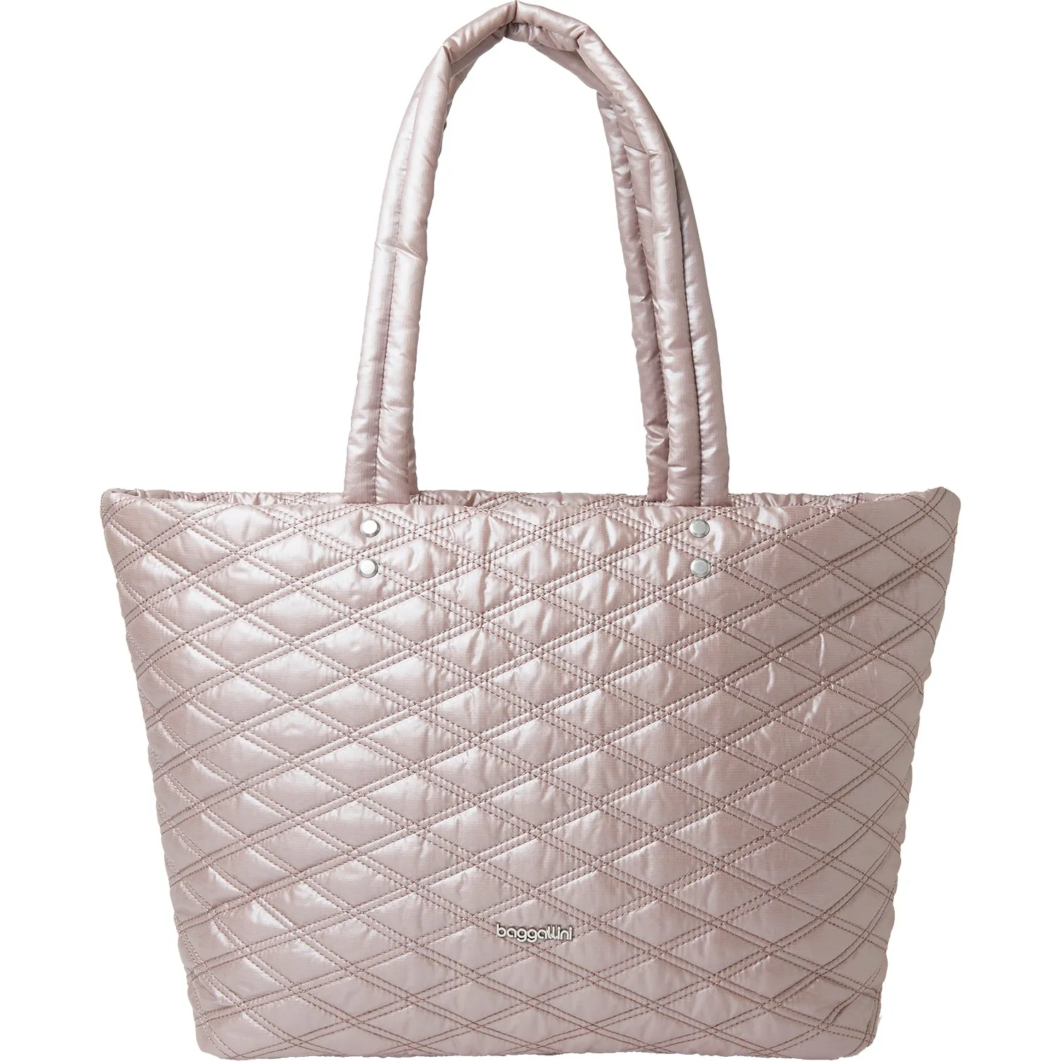 Baggallini Quilted Tote Rose Metallic Nylon