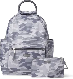 Baggallini womens All Day Backpack with RFID Phone Wristlet, Grey Camo Print, One Size US