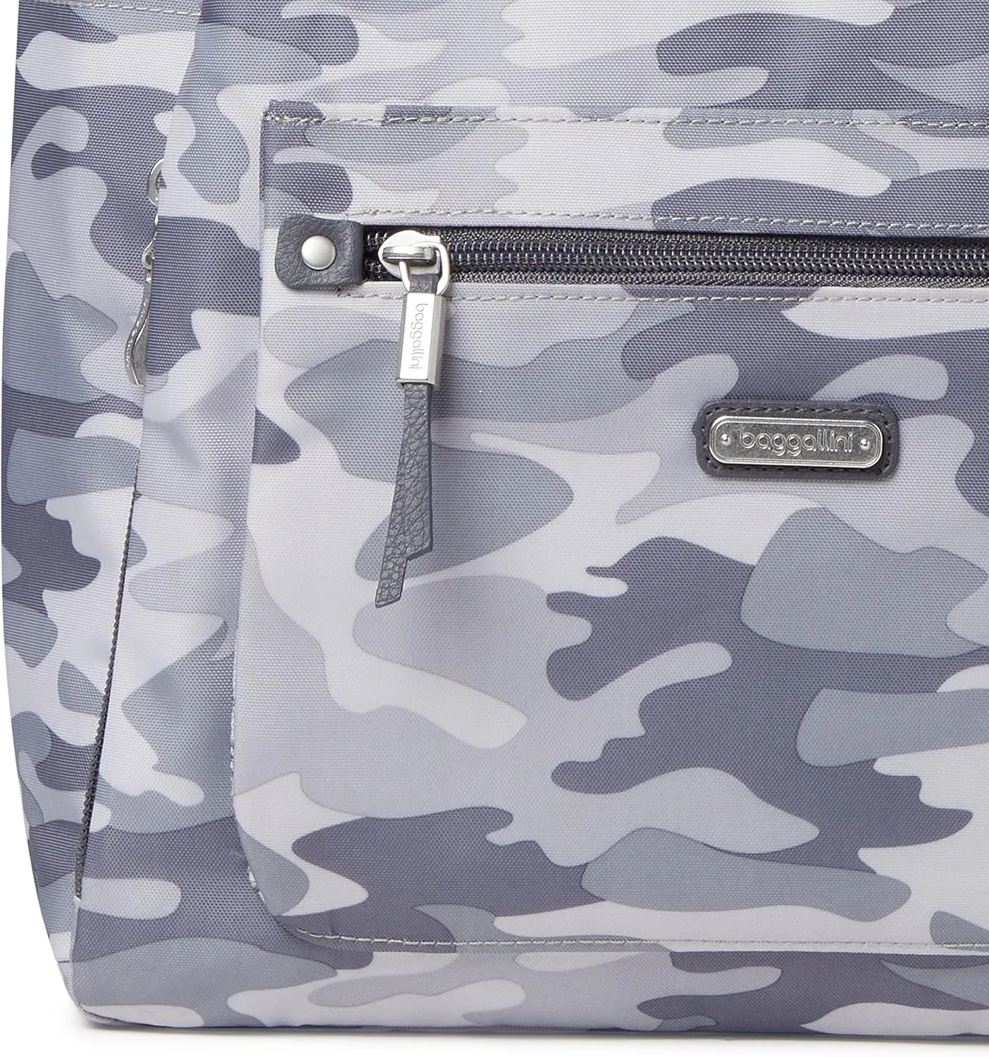 Baggallini womens All Day Backpack with RFID Phone Wristlet, Grey Camo Print, One Size US