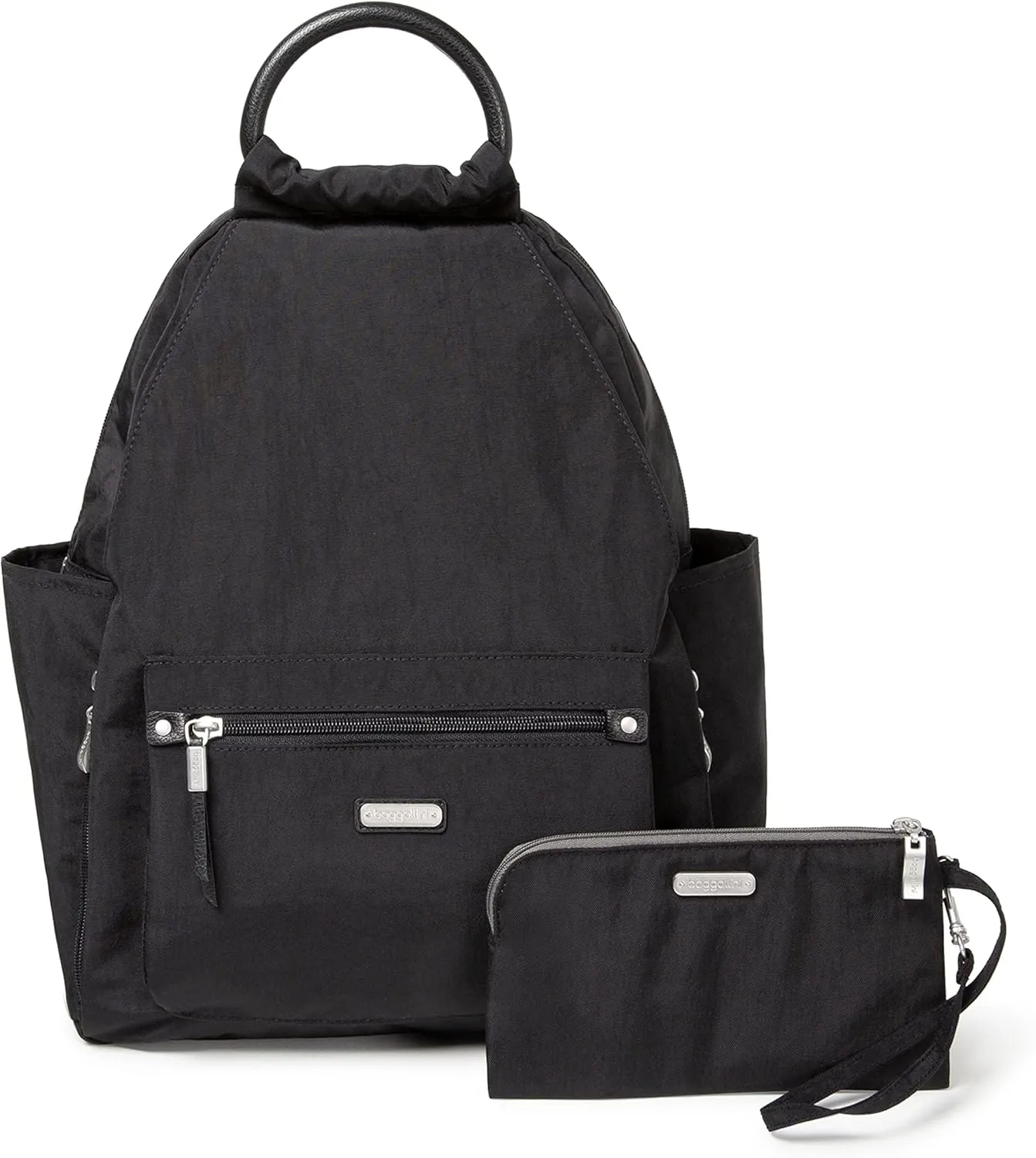 Baggallini womens New Classic Heritage With Rfid Phone Wristlet All Day Backpack, Black, One Size US