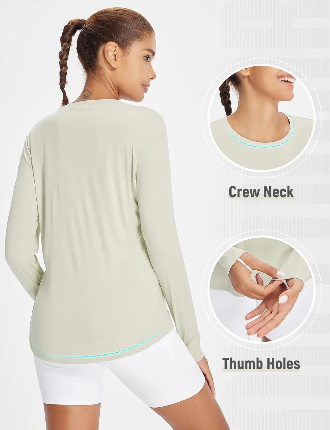 baleaf Women's Sun Shirt UV Protection Shirts Rash Guard Pockets SPF UPF 50  Quick Dry Long Sleeve Clothing