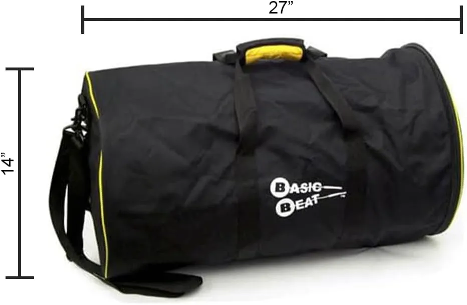 BB1627 Large Tube Drum Bag - Drum Protection & Storage, Yellow Trim, 14-inch Diameter