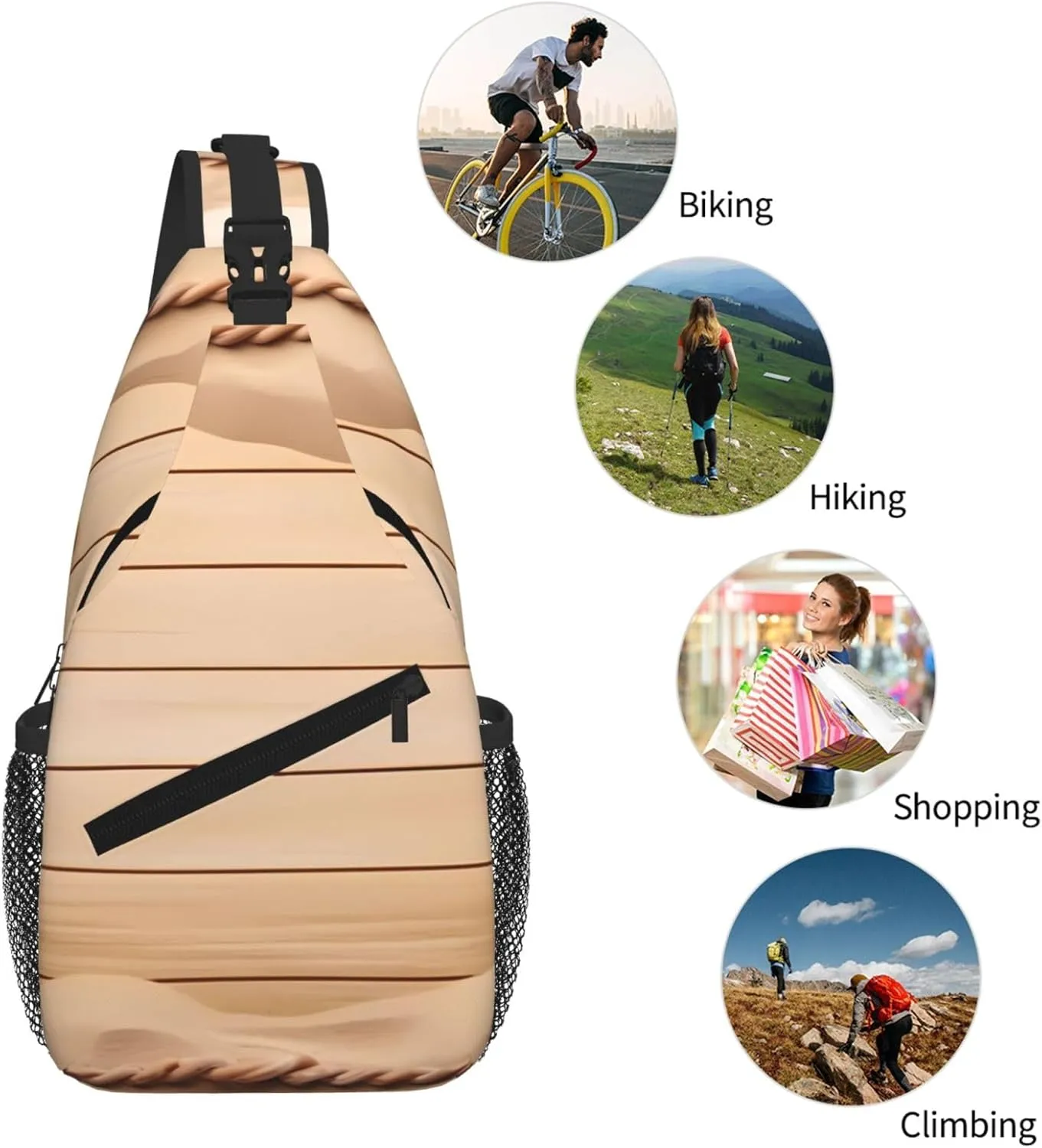 Beach Theme Print Cross Chest Bag Diagonally For Short-Distance Travel And Daily Use