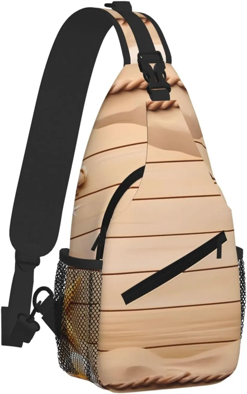 Beach Theme Print Cross Chest Bag Diagonally For Short-Distance Travel And Daily Use