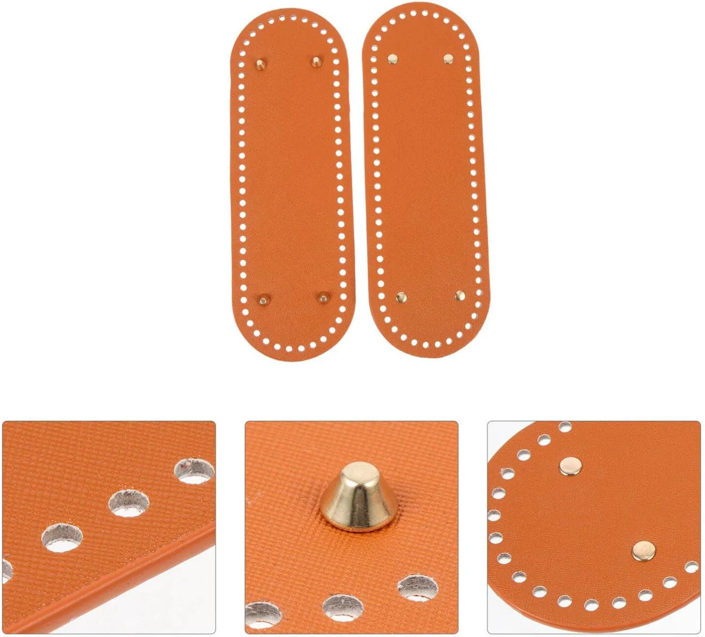Beavorty 2Pcs PU Leather Bag Bottom Rectangle Crochet Bag Bottom Weaving Bag Bottom Bag Cushion Base DIY Crocheting Handbag Bases for DIY Tote Handbag