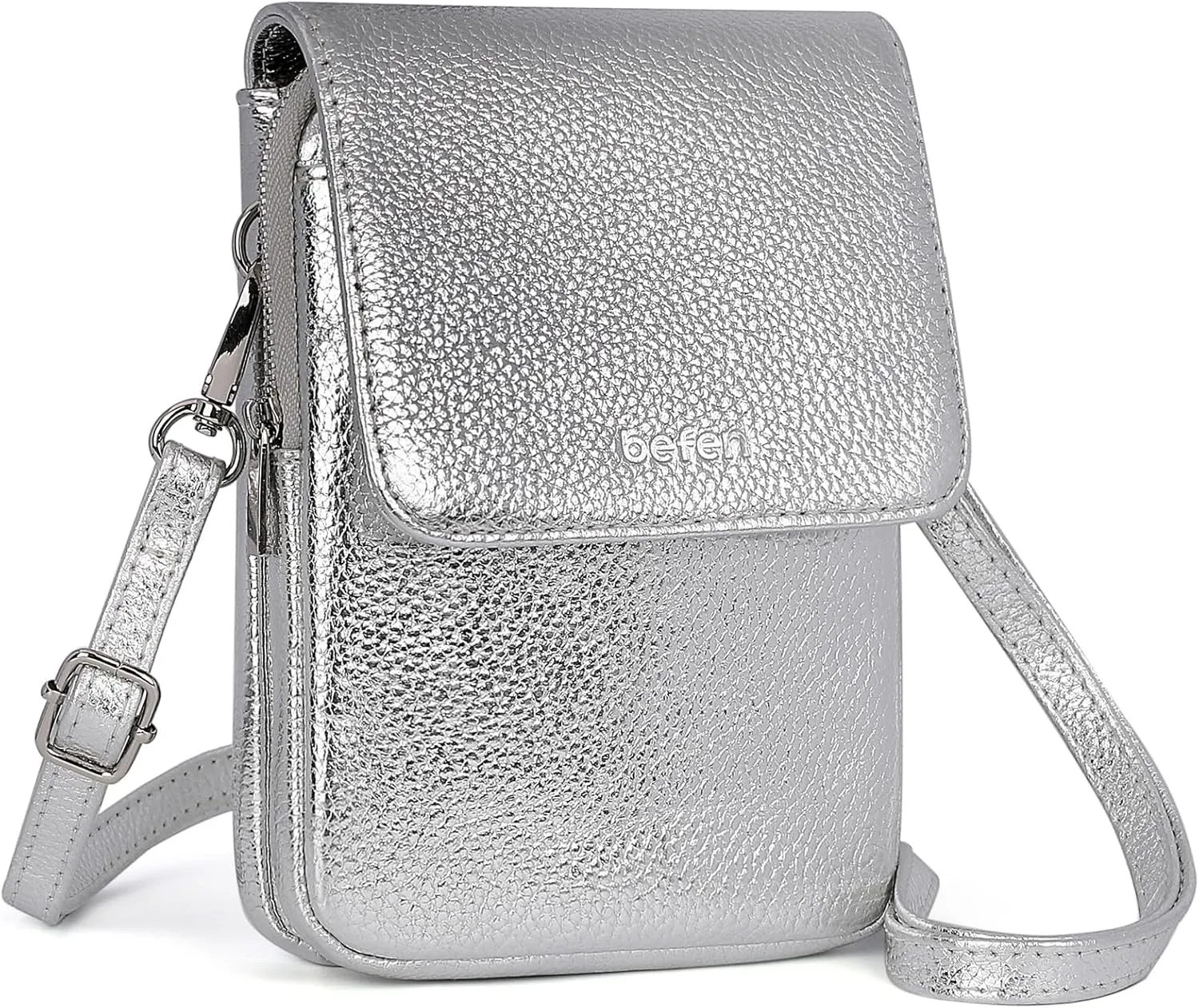 befen Genuine Leather Small Crossbody Bags for Women, Cell Phone Cross body Purse Bag with RFID Blocking Card Slots