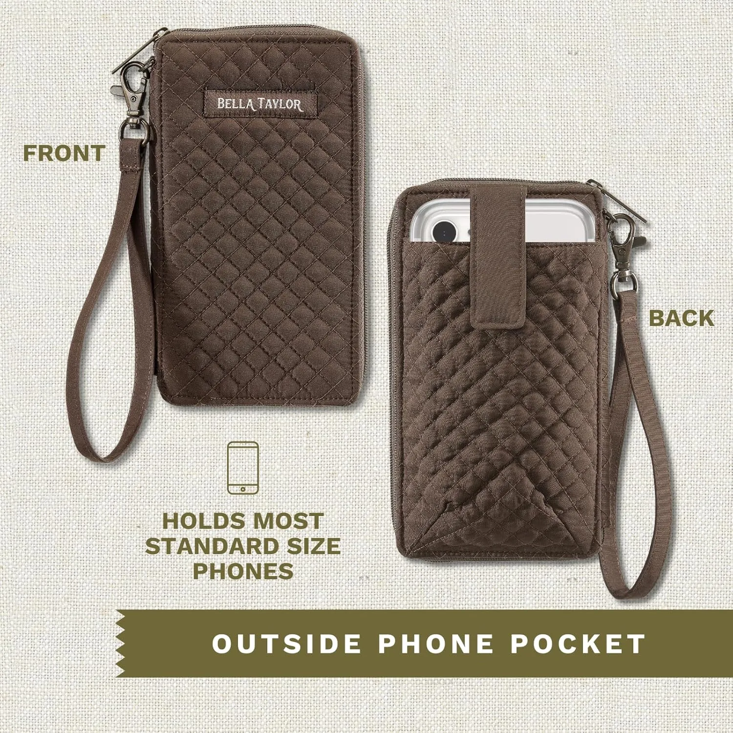 Bella Taylor Cell Phone Wristlet Wallet for Women with Smartphone Pocket and RFID Protection