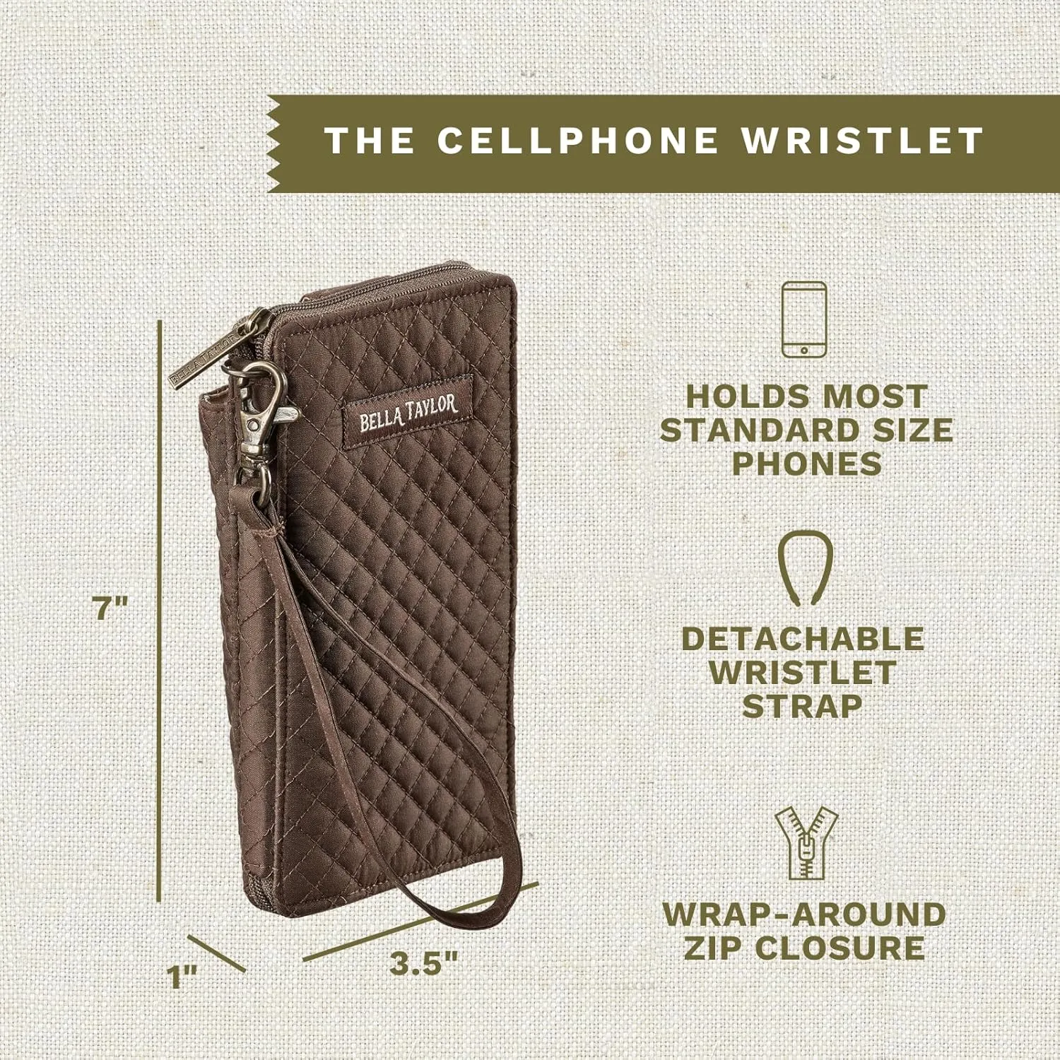 Bella Taylor Cell Phone Wristlet Wallet for Women with Smartphone Pocket and RFID Protection