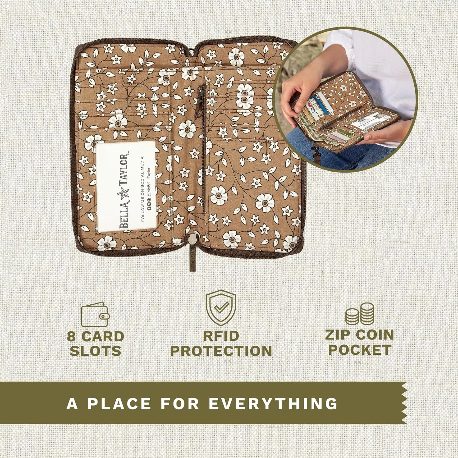 Bella Taylor Cell Phone Wristlet Wallet for Women with Smartphone Pocket and RFID Protection