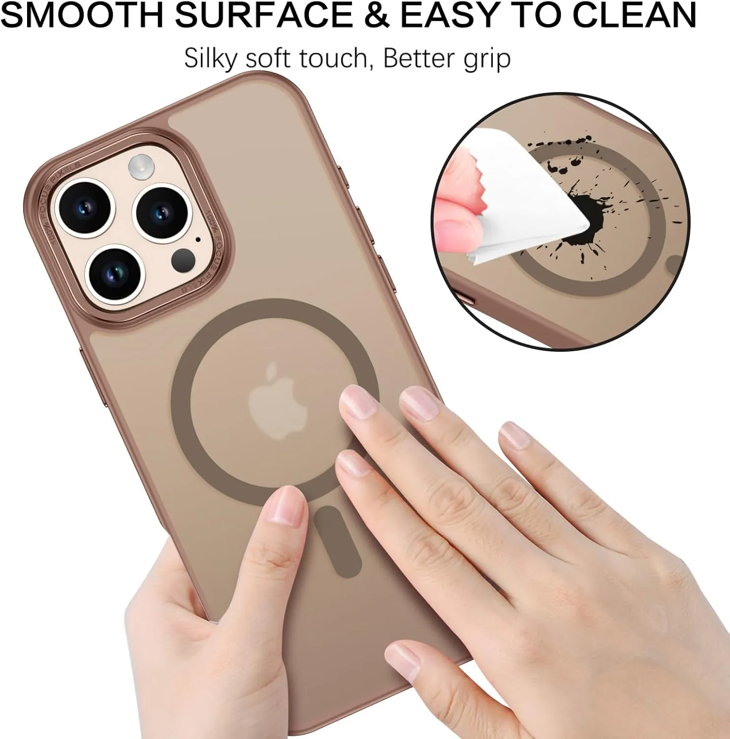 BENTOBEN for iPhone 16 Pro Max Case 2024, Phone case iPhone 16 Pro Max Magnetic Case [Compatible with Mag Safe] Translucent Matte Shockproof Protective Cover 6.9" Desert Titanium