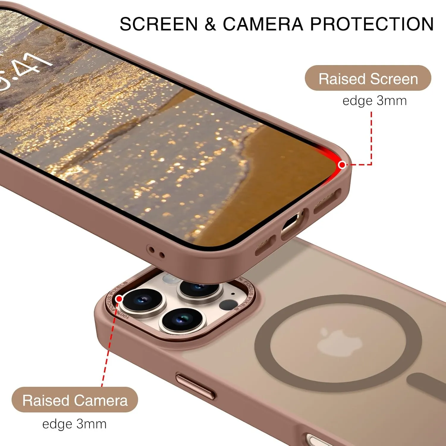 BENTOBEN for iPhone 16 Pro Max Case 2024, Phone case iPhone 16 Pro Max Magnetic Case [Compatible with Mag Safe] Translucent Matte Shockproof Protective Cover 6.9" Desert Titanium