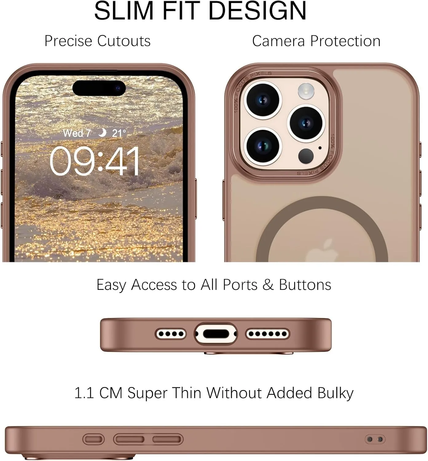 BENTOBEN for iPhone 16 Pro Max Case 2024, Phone case iPhone 16 Pro Max Magnetic Case [Compatible with Mag Safe] Translucent Matte Shockproof Protective Cover 6.9" Desert Titanium