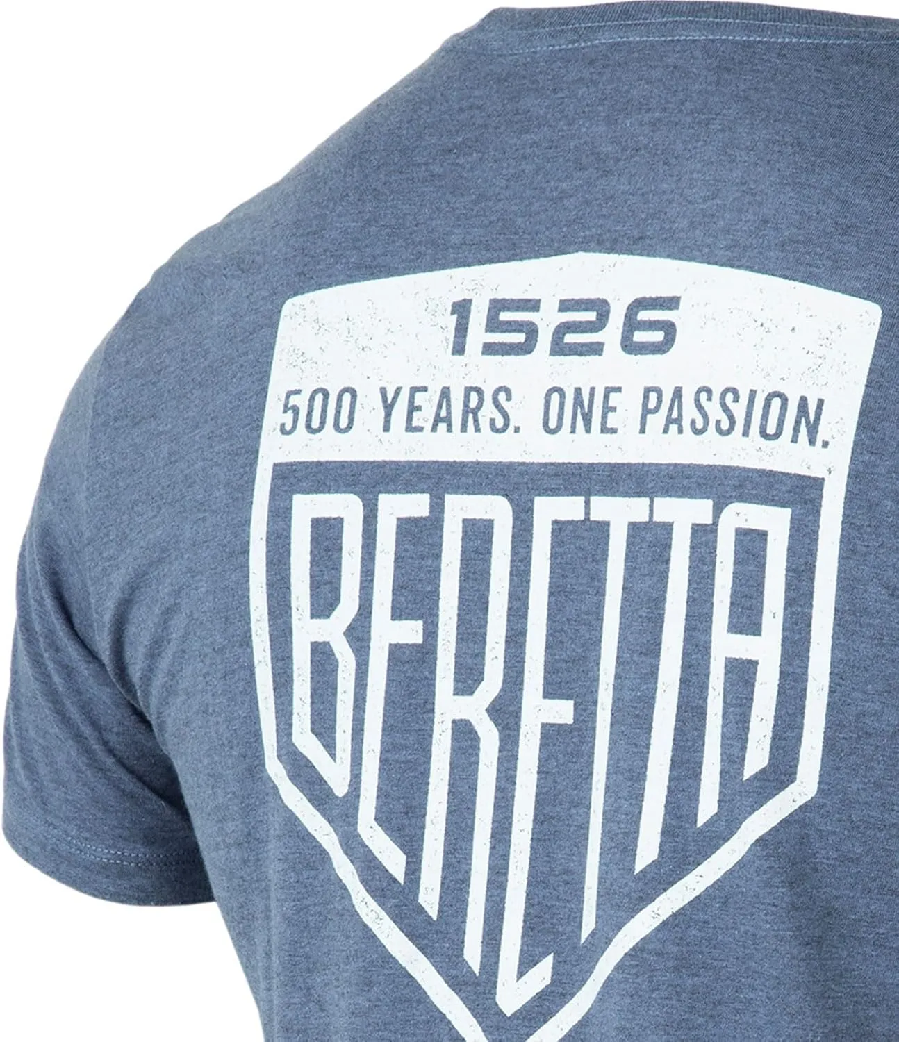 Beretta Men's Legacy Casual Durable Active Wear Ribbed Crew Neck Logo Print Double Needle Hems Short Sleeve T-Shirt