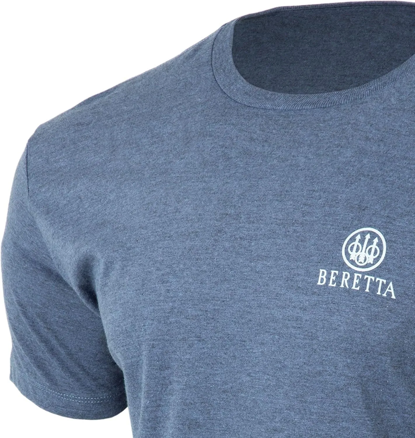 Beretta Men's Legacy Casual Durable Active Wear Ribbed Crew Neck Logo Print Double Needle Hems Short Sleeve T-Shirt