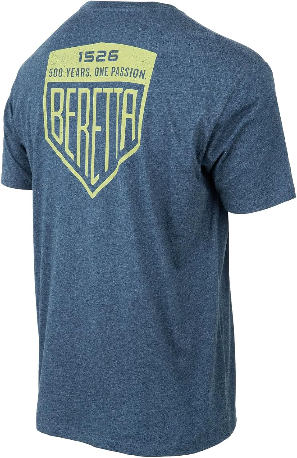 Beretta Men's Legacy Casual Durable Active Wear Ribbed Crew Neck Logo Print Double Needle Hems Short Sleeve T-Shirt