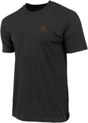 Beretta Men's Legacy Casual Durable Active Wear Ribbed Crew Neck Logo Print Double Needle Hems Short Sleeve T-Shirt