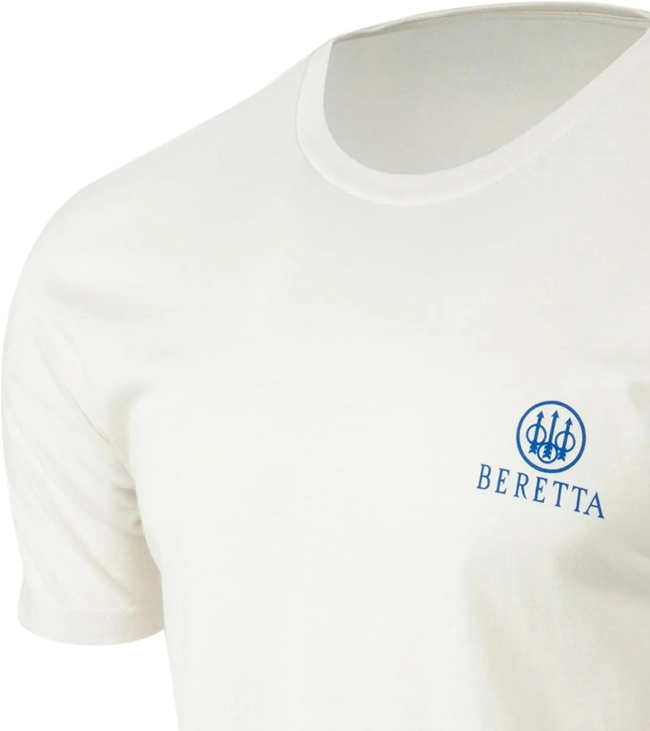 Beretta Men's Legacy Casual Durable Active Wear Ribbed Crew Neck Logo Print Double Needle Hems Short Sleeve T-Shirt