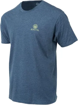 Beretta Men's Legacy Casual Durable Active Wear Ribbed Crew Neck Logo Print Double Needle Hems Short Sleeve T-Shirt