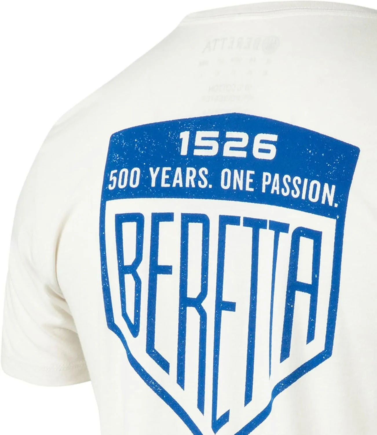 Beretta Men's Legacy Casual Durable Active Wear Ribbed Crew Neck Logo Print Double Needle Hems Short Sleeve T-Shirt