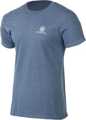Beretta Men's Legacy Casual Durable Active Wear Ribbed Crew Neck Logo Print Double Needle Hems Short Sleeve T-Shirt