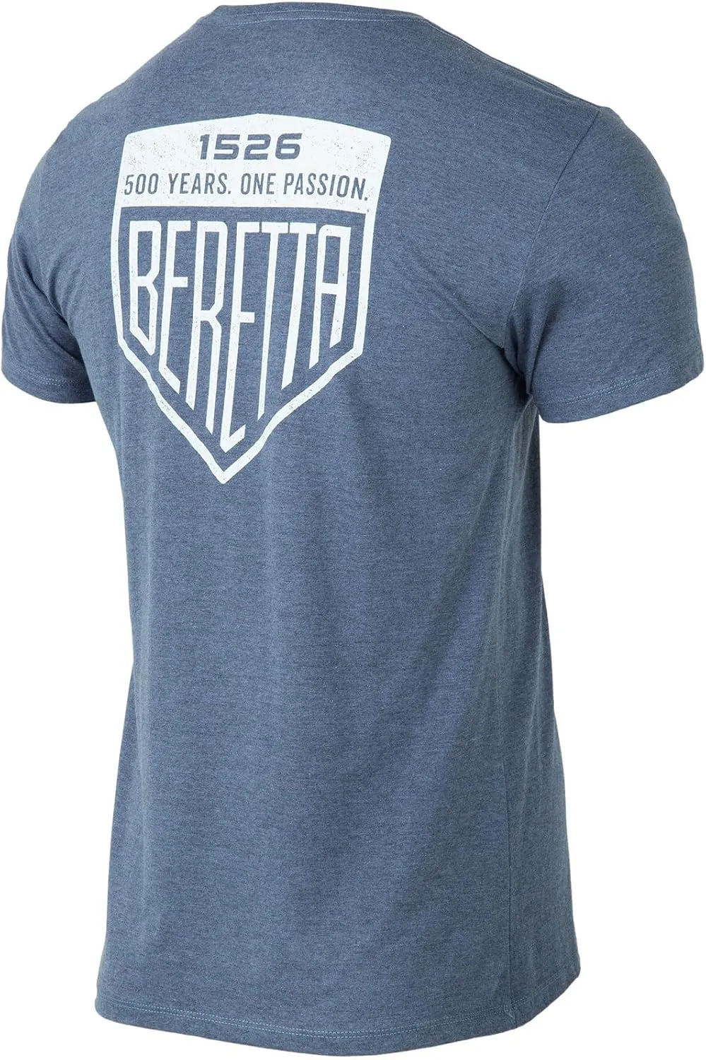 Beretta Men's Legacy Casual Durable Active Wear Ribbed Crew Neck Logo Print Double Needle Hems Short Sleeve T-Shirt