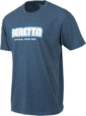 Beretta Men's Retro 2.0 SS Casual Durable Active Wear Ribbed Crew Neck Logo Print Double Needle Hems Short Sleeve T-Shirt