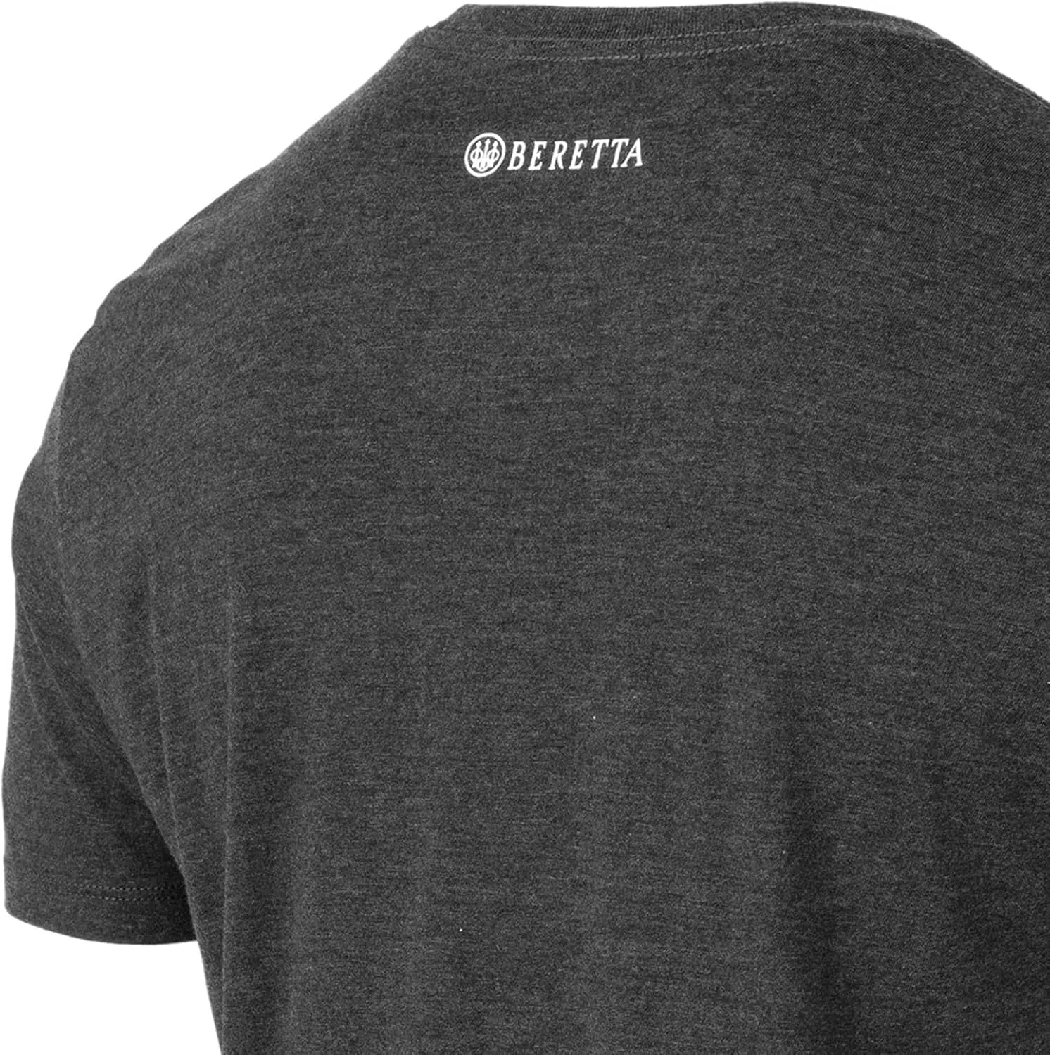 Beretta Men's Trident Logo Print Durable Comfortable Fit Ribbed Crew Neck Short Sleeve Active T-Shirt with Double-Needle Hem