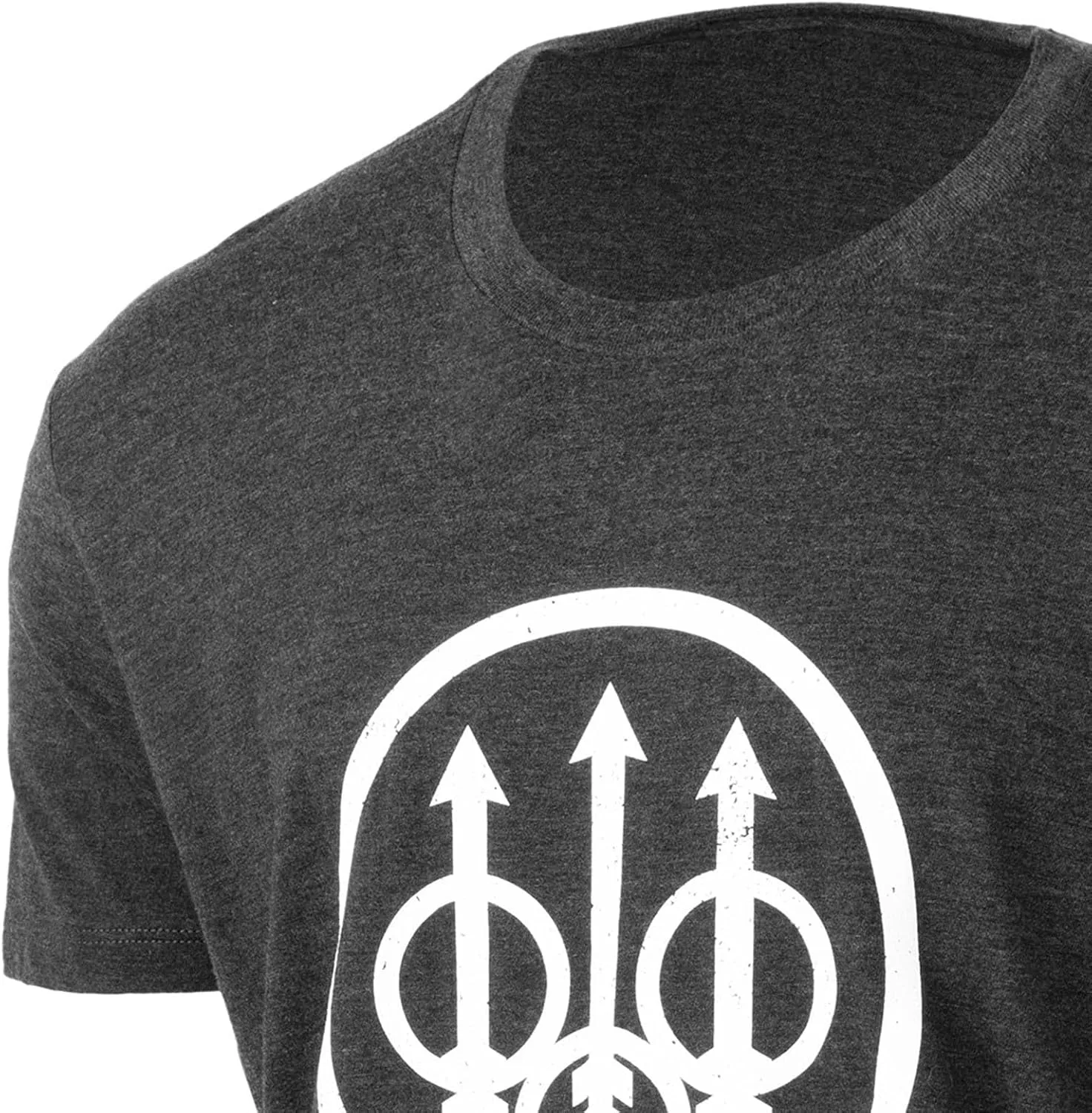 Beretta Men's Trident Logo Print Durable Comfortable Fit Ribbed Crew Neck Short Sleeve Active T-Shirt with Double-Needle Hem