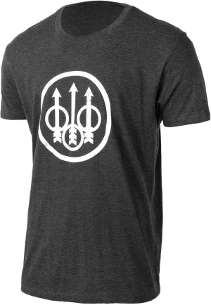 Beretta Men's Trident Logo Print Durable Comfortable Fit Ribbed Crew Neck Short Sleeve Active T-Shirt with Double-Needle Hem