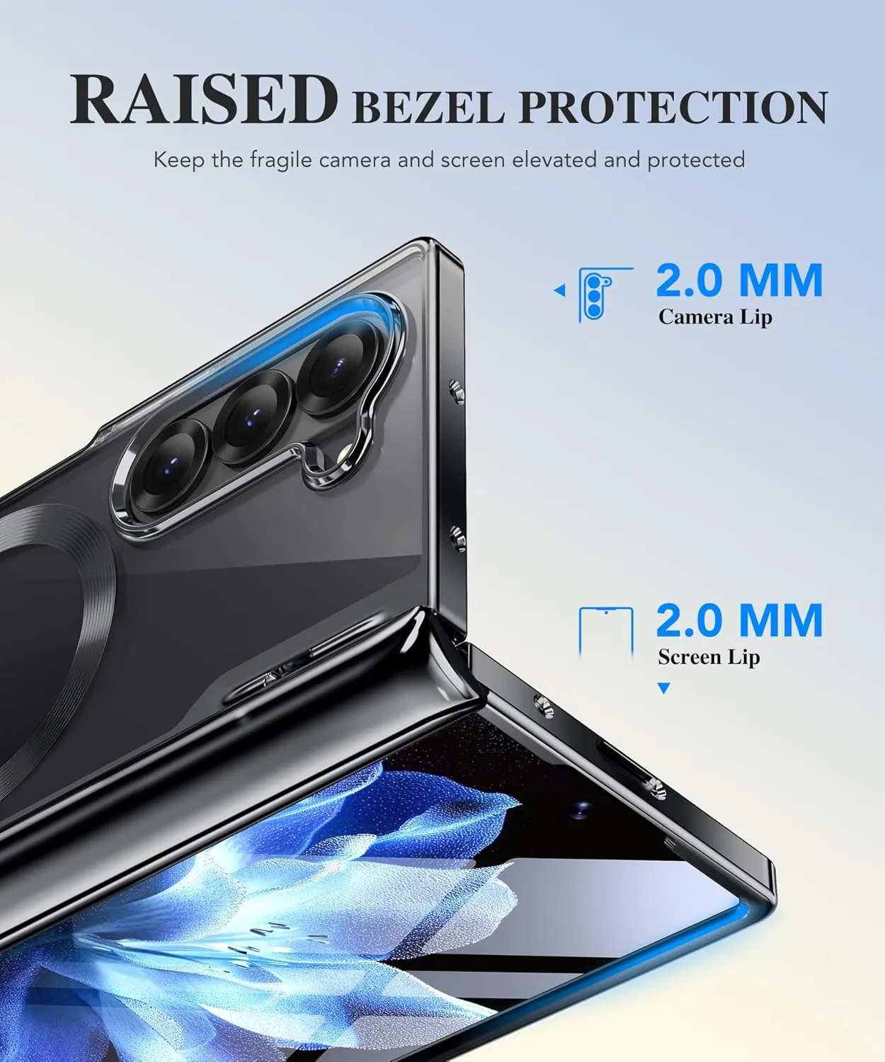 BERFY Upgraded Magnetic for Z Fold 6 Case with S Pen Holder, Compatible with Magsafe,[Built-in Screen Protector & Hinge Protection] Full-Body Plating Slim Phone Case for Samsung Galaxy Z Fold 6, Black