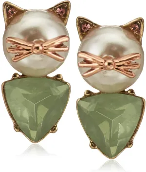 Betsey Johnson Cat Stud Earrings