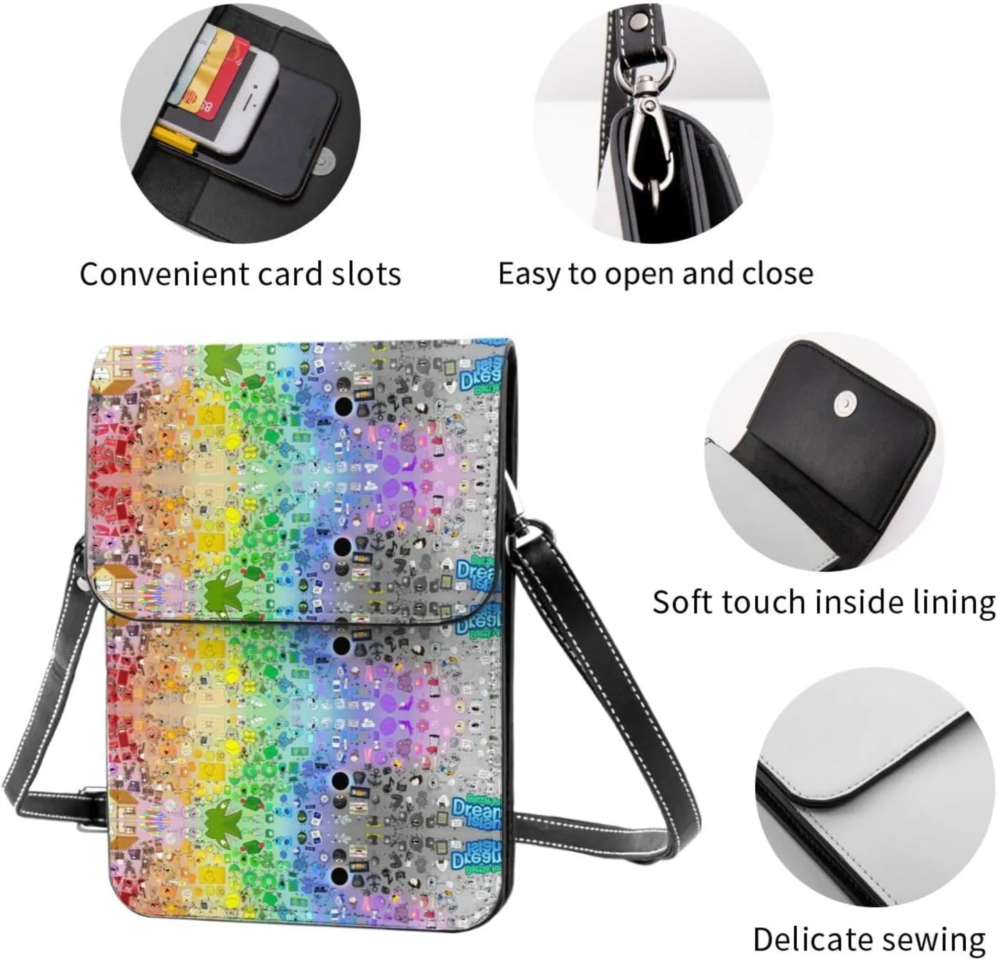 Bfdi-Battle For Dream Island Backpack, Mini Portable Pocket Crossbody Bag, Magnetic Buckle Bag
