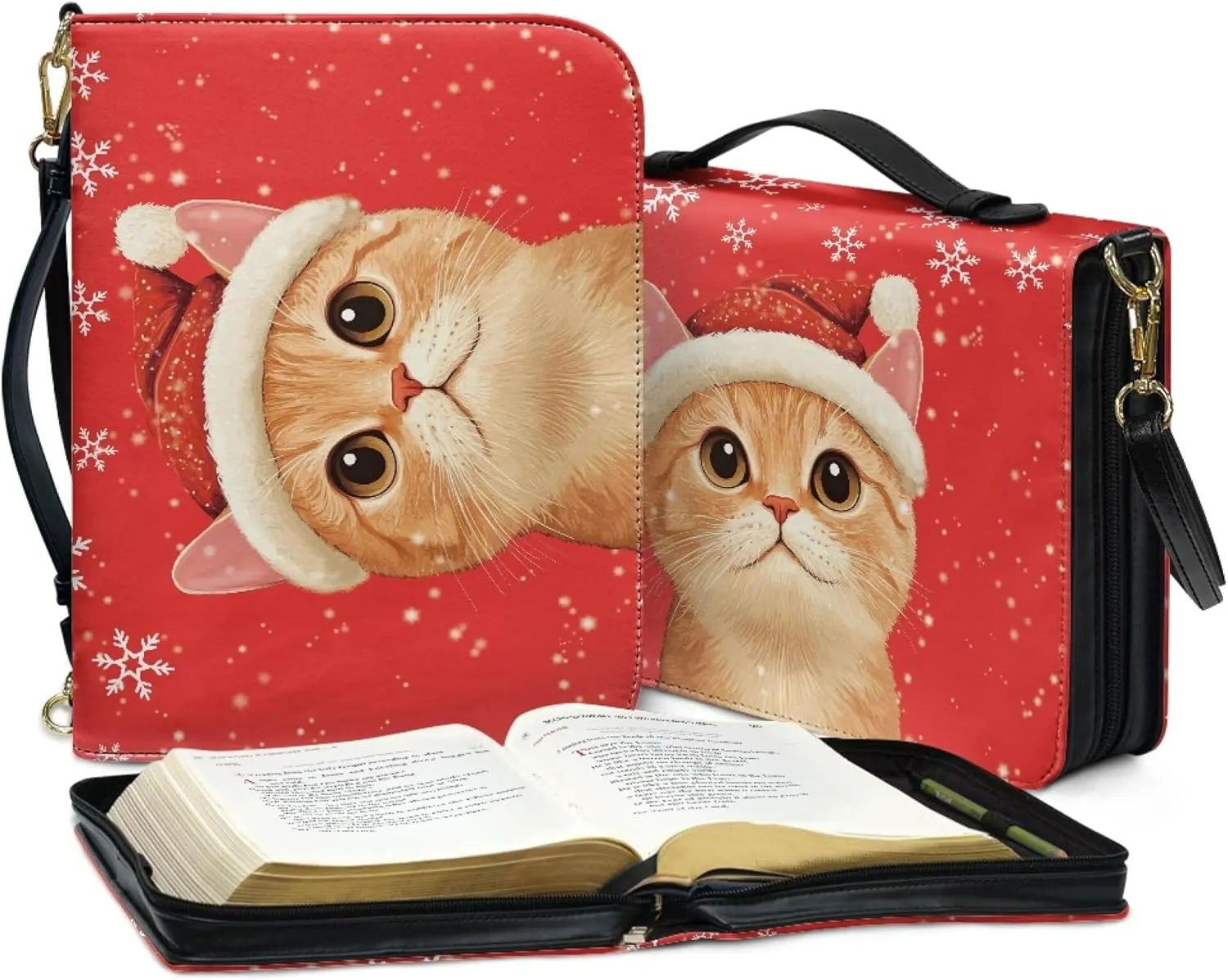 Bible Cover Extra Large Leather Study Bible Carrying Case with Zipper Pocket for Library Church Picnic Hiking
