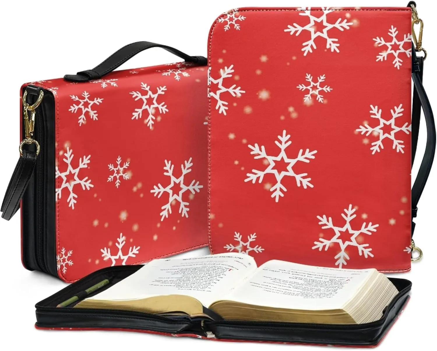 Bible Cover Extra Large Leather Study Bible Carrying Case with Zipper Pocket for Library Church Picnic Hiking