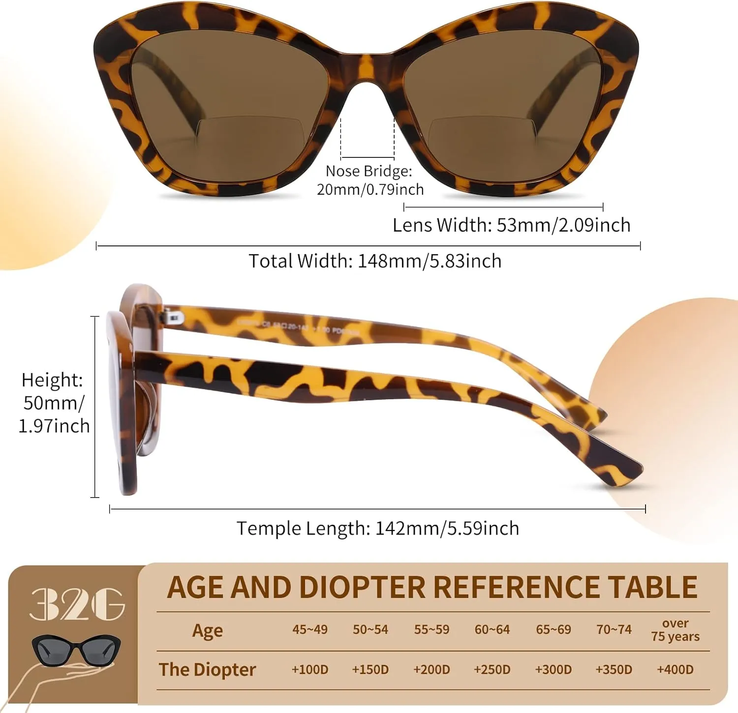 Bifocal Reading Glasses for Women Designer Cat Eye Oversized Frame Blue Light Blocking Readers Oprah Stylish Eyewear 2 Pack