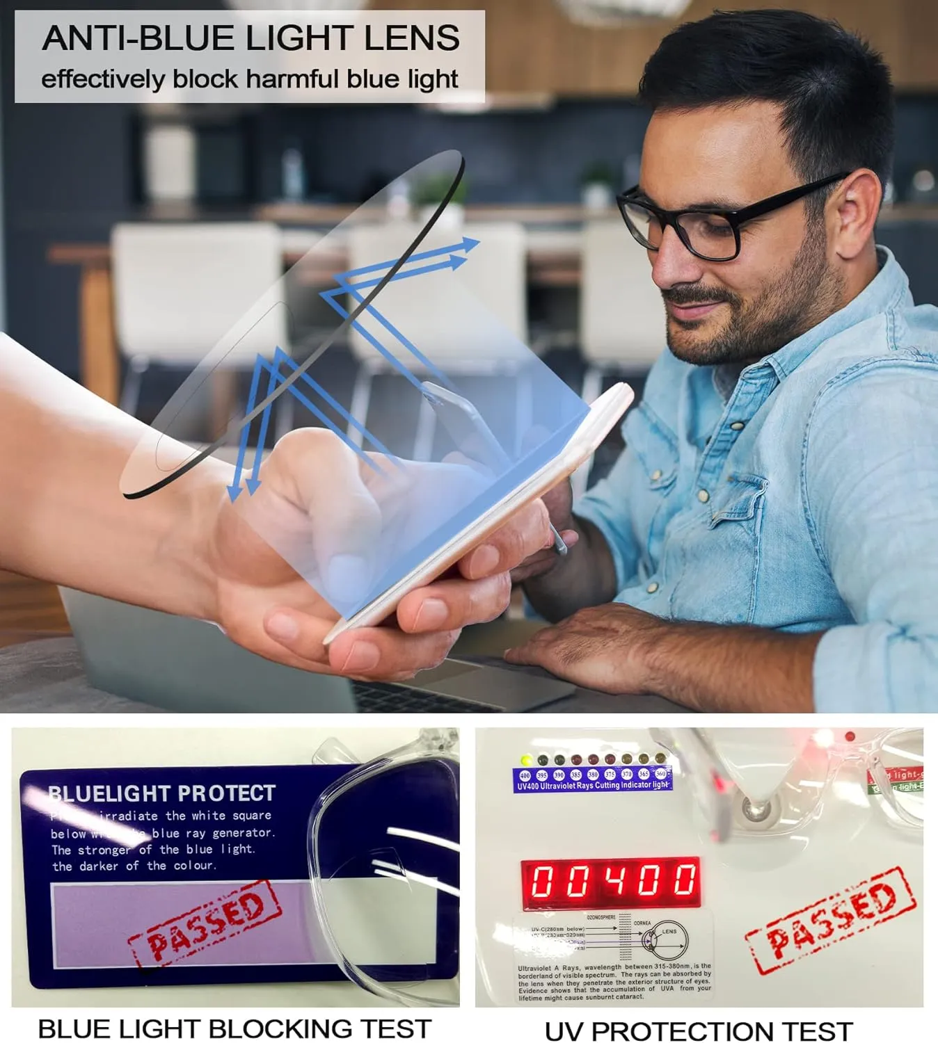 Bifocal Reading Glasses Men Blue Light Blocking Computer Readers 1.0 1.25 1.5 1.75 2.0 2.25 2.5 2.75 3.0 3.25 3.5