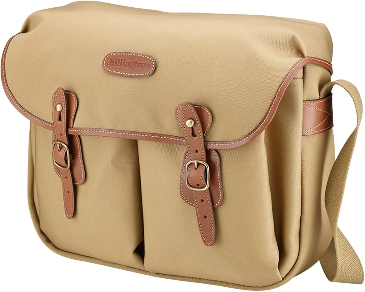 Billingham Hadley Large Canvas Camera Bag with Tan Leather Trim - Khaki