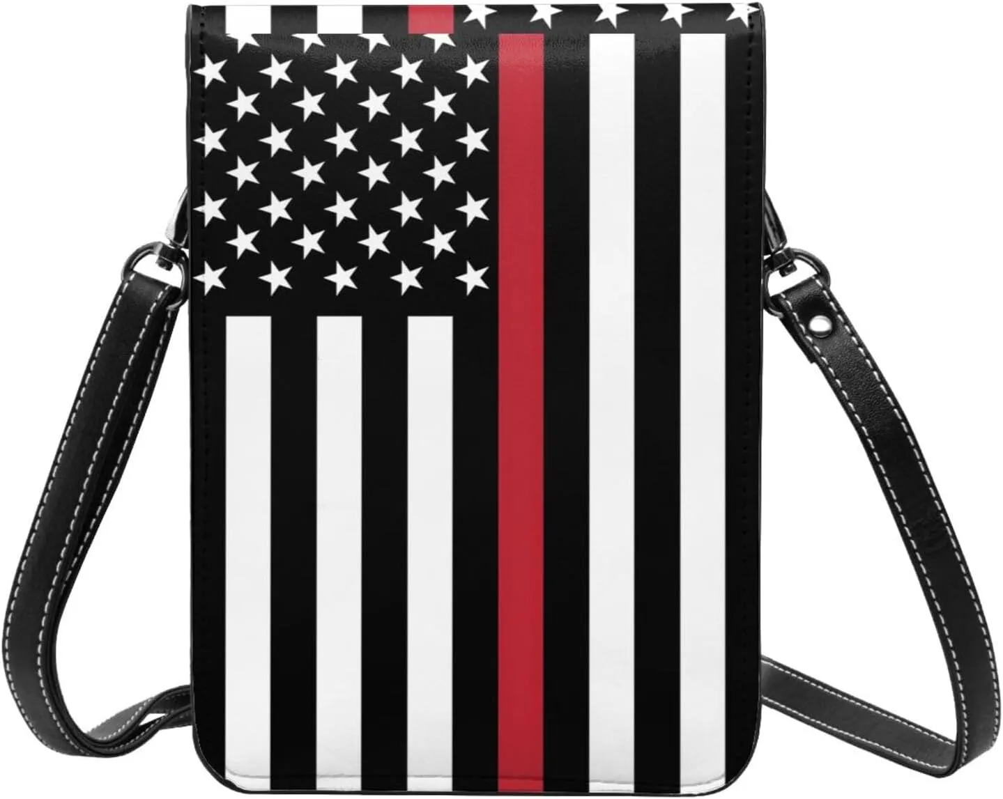 Black and White Cow Print Leather Crossbody Cell Phone Purse Small Wallet Bags Adjustable Phone Bag for Women
